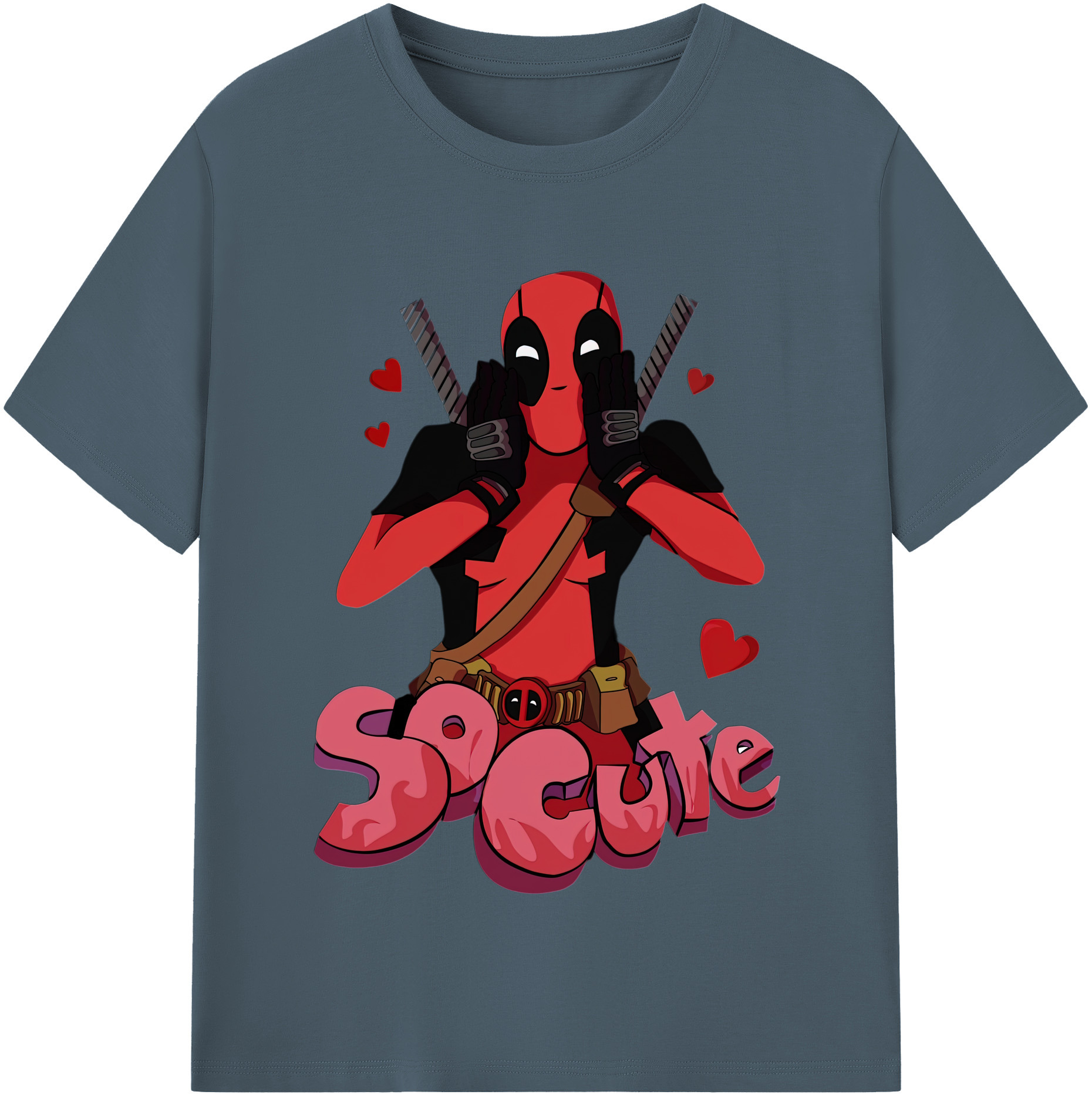 （画像用） Deadpool デッドプール 綿100％半袖Tシャツ（フロントプリント）